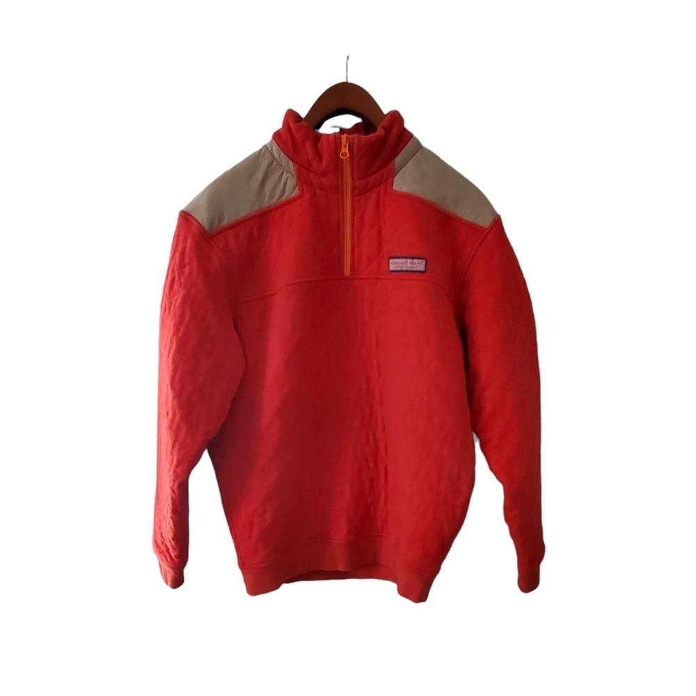 Vineyard Vines Shep Shirt Quilted Red and Tan Men's Size Medium
